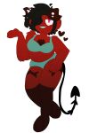  absurd_res anonymous_artist anthro blue_nose canid canid_demon canine clothing demon female floppy_ears hellhound hi_res lingerie mammal solo stretch_marks underwear zaire_(battycat) 