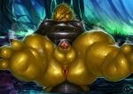  anthro anus balls bodily_fluids capcom fanged_wyvern feet genital_fluids genitals humanoid_genitalia humanoid_penis jagras leaf_censor male monster_hunter moobs nezirozi nipples nude open_mouth penis precum slightly_chubby_anthro solo steam steamy_feet sweat tongue tongue_out video_games 