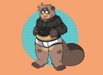  4_toes andythetanuki anthro belly briefs canid canine clothing feet hi_res hoodie male male/male mammal overweight raccoon_dog solo tanuki tighty_whities toes topwear underwear white_clothing white_underwear 