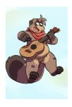  absurd_res andythetanuki anthro bandanna barazoku canid canine fur guitar hi_res invalid_tag kemono kerchief male mammal multicolored_body multicolored_fur musical_instrument overweight paws plucked_string_instrument raccoon_dog slightly_chubby solo string_instrument tail tanuki 