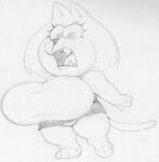  angry anthro big_breasts bottomwear brain_(top_cat) breasts clothing domestic_cat eyelashes felid feline felis female fingers freckles hair hanna-barbera huge_breasts inner_ear_fluff jellystone_(hbo_max) long_tail mammal microskirt miniskirt monochrome open_mouth panties sbshouseofpancakes short_stack sketch skirt solo teeth thick_thighs tongue top_cat_(series) traditional_media_(artwork) tuft underwear wide_hips 