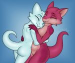  anihri_(kasloth) anthro breasts butt claws cuddling digital_media_(artwork) duo embrace eyes_closed featureless_breasts featureless_crotch female female/female fingers hi_res hug kasloth kobold markings navel non-mammal_breasts nude reptile roza_(kasloth) scalie shaded simple_background smile soft_shading spikes spikes_(anatomy) spots spotted_body wide_hips 