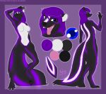  2021 4_toes 5_fingers anthro black_nose blue_eyes breasts digital_media_(artwork) featureless_breasts featureless_crotch feet female fingers mammal mephitid monstercheetah nude open_mouth purple_eyes skunk smile solo teeth toes tongue 
