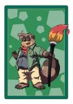  4_fingers 4_toes andythetanuki belly bottomwear brush canid canine clothing dress_shirt feet fingers halftone hi_res male mammal overweight paintbrush pants raccoon_dog shirt sketch solo tanuki toes topwear 
