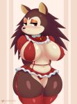  absurd_res animal_crossing anthro big_breasts breasts brown_body brown_fur clothing female fur gammainks hi_res lingerie mammal nintendo panties sable_able solo thick_thighs underwear video_games 