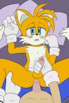  age_difference anal anal_penetration anthro balls blue_eyes blush canid canine clothing duo erection eulipotyphlan first_person_view fox fur genitals gloves handjob handjob_while_penetrating handwear hedgehog humanoid_genitalia looking_at_viewer lying male male/male male_penetrated male_penetrating male_penetrating_male mammal miles_prower mostly_nude on_back penetration penile penis pepamintop sega sex sonic_the_hedgehog sonic_the_hedgehog_(series) video_games yellow_body yellow_fur young younger_male younger_penetrated 