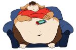  alpha_channel anthro belly belly_overhang big_belly blush brown_body brown_fur buckteeth chubby_cheeks clothed clothing dewlap_(anatomy) double_chin eyewear fatglaz fur furniture glasses hand_on_stomach hi_res lagomorph leporid love_handles male mammal moobs navel nintendo nintendo_switch obese obese_anthro obese_male overweight overweight_anthro overweight_male rabbit simple_background sitting smile sofa solo tan_body tan_fur teeth thick_thighs transparent_background video_games wide_hips 