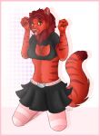 anthro big_breasts blush bottomwear breasts clothed clothing domestic_cat dress exposed_breasts felid feline felis female footwear fur girly hair hi_res intersex lion looking_at_viewer male maleherm mammal pantherine samuelwolfo simple_background skirt smile socks solo solo_focus tiger tongue tongue_out topwear trans transexual 