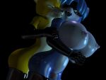  3d_(artwork) anthro ball_gag bdsm big_breasts blindfold blue_body blue_fur blue_hair blush bondage bound breasts canid canine clothing cuffs_(clothing) digital_media_(artwork) dominant dominant_male duo erect_nipples erection female fox fox_mccloud fur gag genitals hair hi_res humanoid_genitalia humanoid_penis krystal legwear male male/female mammal nintendo nipples penis rubber sex simple_background star_fox themeshow101 thigh_sex video_games white_body white_fur 