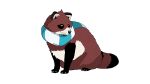  16:9 2021 black_body black_fur black_nose brown_body brown_fur canid canine curry_(copyright) curry_(parker_simmons) feral fur hi_res mammal parker_simmons raccoon_dog scarf simple_background sitting solo tanuki white_background white_body white_fur widescreen 