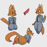  absurd_res anthro bodily_fluids butt canid canine clothed clothing cum emerycallahan eyewear female fox genital_fluids genitals glasses hi_res male male/female mammal office_lady penis presenting presenting_hindquarters the_bad_guys 