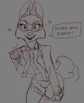  &lt;3 anthro canid canine clothing diane_foxington female fox genitals hi_res mammal pussy solo tabuley tail_motion the_bad_guys undressing 