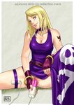  1girl azasuke bonne_jenet censored fatal_fury female garou_mark_of_the_wolves highres king_of_fighters mark_of_the_wolves masturbation nail_polish pubic_hair snk solo spread_legs vibrator 