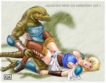  1girl aeon_calcos azasuke highres lizardman missionary monster nipple_slip nipples rape sex sophitia_alexandra soul_calibur soulcalibur_i vaginal virgin 