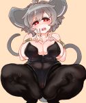  absurd_res ahoge animal_humanoid big_breasts big_ears blush breasts clothed clothing crouching double_v_sign female gesture grey_hair hair hi_res humanoid legwear leotard low-angle_view mammal mammal_humanoid mouse_humanoid murid murid_humanoid murine murine_humanoid nazrin open_mouth red_eyes rodent rodent_humanoid sabitare short_hair solo teeth tights touhou v_sign video_games 