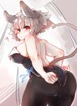  ? animal_humanoid big_breasts blush breasts butt clothed clothing female grey_hair hair hi_res humanoid legwear leotard low-angle_view mammal mammal_humanoid mouse_humanoid murid murid_humanoid murine murine_humanoid nazrin rear_view red_eyes rodent rodent_humanoid sabitare short_hair side_boob solo tights touhou video_games 