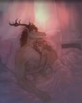  absurd_res anthro antlers athletic bed bedding breasts castle cerera cervid crown day dragon dryad duo embrace eyes_closed female furniture hair hand_on_head hi_res horn hug male male/female mammal mane muscular muscular_male nude prince prince_borgon relaxing romantic romantic_couple royalty size_difference sleeping story story_in_description trava_aka_sanchez 