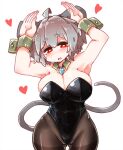  ahoge animal_humanoid big_breasts big_ears breasts cleavage clothed clothing female grey_hair hair hi_res humanoid legwear leotard mammal mammal_humanoid mouse_humanoid murid murid_humanoid murine murine_humanoid nazrin pendant raised_arms red_eyes rodent rodent_humanoid sabitare shirt_collar short_hair solo tights touhou video_games wide_hips 