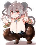  ahoge animal_humanoid big_breasts blush breasts cleavage clothed clothing crouching female grey_hair hair hi_res humanoid legwear mammal mammal_humanoid mouse_humanoid murid murid_humanoid murine murine_humanoid nazrin red_eyes rodent rodent_humanoid sabitare shirt_collar short_hair smile solo tights touhou video_games 