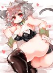  &lt;3 :3 animal_humanoid bedding big_breasts blanket blush breasts butt cleavage clothed clothing female grey_hair hair hi_res humanoid legwear leotard lying mammal mammal_humanoid mouse_humanoid murid murid_humanoid murine murine_humanoid nazrin on_side red_eyes rodent rodent_humanoid sabitare shirt_collar short_hair solo thigh_highs touhou video_games 