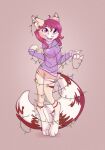  2021 anthro clothed clothing digital_media_(artwork) domestic_cat felid feline felis female fully_clothed mammal open_mouth open_smile purple_eyes simple_background smile solo standing sweater topwear yshanii 