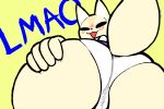 aggressive_retsuko big_butt blush bottomwear butt canid canine cherrufox clothing exposed_underwear female fennec fenneko fox fur hand_on_butt looking_at_viewer looking_back low-angle_view mammal miniskirt panties presenting presenting_hindquarters sanrio skirt solo text underwear yellow_body yellow_fur 