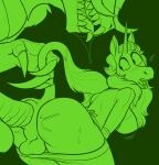  absurd_res anal anal_tugging anthro backsack balls bent_over bethesda_softworks big_penis bodily_fluids claws clothed clothing deathclaw drooling duo equid equine fallout forced genitals green_background gynomorph gynomorph/male hi_res horn intersex intersex/male keadonger male mammal pants_down partially_clothed penis perineum rosie_(roselynn_meadow) saliva simple_background suprised_look surprise surprise_sex sweat tail_grab tongue tongue_out unicorn vault_suit video_games 
