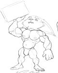  2021 4_fingers 4_toes absurd_res anthro big_biceps big_calves big_ears big_muscles big_nipples big_pecs big_quads black_and_white bristol bulge cheek_tuft chin_tuft claws clothed clothed_anthro clothed_male clothing digital_media_(artwork) eyebrows facial_tuft fan_character feet fingers fluffy fluffy_ears front_view full-length_portrait hand_above_head hi_res holding_object huge_pecs humanoid_hands league_of_legends looking_up male male_anthro mammal manly monochrome musclegut muscular muscular_anthro muscular_male navel nipples open_mouth pecs plantigrade portrait riot_games serratus short_anthro short_male simple_background sketch skimpy solo speedo speedo_only standing swimwear thick_neck toes topless topless_anthro topless_male tuft video_games white_background wide_stance yordle 