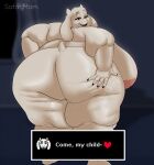  &lt;3 absurd_res anthro areola back_boob bedroom_eyes big_breasts big_butt boss_monster bovid bovine breasts butt butt_smack caprine english_text female goat half-closed_eyes hand_on_butt hi_res huge_breasts huge_butt looking_at_viewer looking_back mammal mature_anthro mature_female narrowed_eyes nipples nude obese obese_anthro obese_female overweight overweight_anthro overweight_female pink_nipples purple_eyes seductive smile solo takarachan text text_box thick_thighs toriel undertale undertale_(series) video_games white_body 