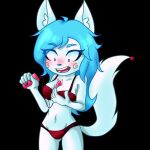  anthro arctic_wolf black_background blue_eyes blue_hair blue_nose blush bra breasts canid canine canis cheek_markings clothed clothing egg_vibrator facial_markings female fluffy fluffy_tail fur hair head_markings mammal markings navel panties partially_clothed red_bra red_clothing red_panties red_underwear sex_toy simple_background solo swirl_pattern underwear unknown_artist valdroxx_studios vibrator white_body white_fur wolf zafiro_(cristali) 