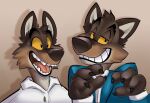  2021 animal_costume anthro canid canine canis dreamworks fur happy male mammal mr._wolf_(the_bad_guys) open_mouth solo teeth the_bad_guys wolf 