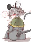  ? absurd_res ahoge animal_humanoid big_ears blush butt capelet clothed clothing dress female grey_hair hair hair_over_eye hi_res humanoid inner_ear_fluff looking_back mammal mammal_humanoid mouse_humanoid murid murid_humanoid murine murine_humanoid nazrin one_eye_obstructed rear_view red_eyes rodent rodent_humanoid sabitare short_hair sitting solo touhou tuft video_games 