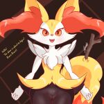  anthro braixen cute_expression female fluffy fluffy_tail genitals hi_res navel neck_tuft nintendo nude pixyfox23 pok&eacute;mon pok&eacute;mon_(species) pussy smile solo thick_thighs tuft video_games 