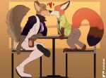  &lt;3 2021 abstract_background anthro beverage beverage_can blush canid canine canis clothing dating disney dreamworks duo fox hi_res kissing male male/male mammal mr._wolf_(the_bad_guys) nick_wilde romantic size_difference suit the_bad_guys viola_bat wolf zootopia 