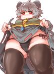  absurd_res ahoge animal_humanoid big_breasts blush breasts camel_toe clothed clothing clothing_lift dress dress_lift female grey_hair hair hi_res humanoid legwear low-angle_view mammal mammal_humanoid mouse_humanoid murid murid_humanoid murine murine_humanoid nazrin panties pendant red_eyes rodent rodent_humanoid sabitare short_hair solo thigh_highs touhou underwear video_games 