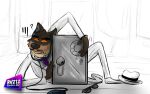  2021 anthro bottomwear brown_body brown_fur canid canine canis cheek_tuft clothing detailed_background dreamworks eyewear facial_hair facial_tuft fur hat head_tuft headgear headwear lying male mammal mr._wolf_(the_bad_guys) mustache necktie on_side orange_eyes pants purple_necktie rv212studios safe_(container) signature simple_background solo sunglasses tan_body tan_fur the_bad_guys topwear tuft white_background white_bottomwear white_clothing white_hat white_headwear white_pants white_suit white_topwear wolf 