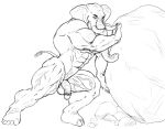  abs anthro athletic circumcised elephant elephantid flaccid genitals male mammal muscular muscular_anthro nude penis proboscidean rock solo sudonym veiny_muscles wrinkled_penis 
