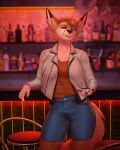  2021 anthro breasts canid canine clothed clothing digital_media_(artwork) eyebrows eyelashes female fox hi_res hybrid looking_at_viewer mammal skiba613 smile solo 