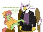  angry anthro anthrofied avian bottomwear clothing dialogue do-rag dreadlocks earth_pony english_text equid equine eyewear friendship_is_magic gilda_(mlp) glasses gryphon hasbro horse jacket leather leather_clothing leather_jacket leather_topwear mammal miniskirt my_little_pony mythological_avian mythology pony redxbacon skirt sunglasses text topwear tree_hugger_(mlp) 