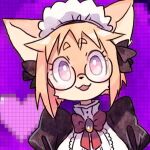  &lt;3 anthro clothing eyewear female fur glasses maid_headdress maid_uniform mammal orange_body orange_fur pink_eyes solo uniform unknown_artist 