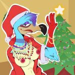  absurd_res anthro avian beads bedroom_eyes big_breasts bird blitz_games breasts christmas christmas_clothing christmas_headwear christmas_lights christmas_star christmas_tree clothing corvid female gloves handwear hat headgear headwear hi_res hirothedragon holidays infogrames jewelry latex_gloves maggie_(zapper:_one_wicked_cricket) magpie_(corvid) mostly_nude multicolored_body narrowed_eyes necklace nipples ornaments oscine passerine pin-up_poster pinup plant pose santa_hat santa_jacket seductive solo tree wreath zapper:_one_wicked_cricket 