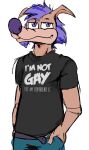  4chan_anon absurd_res canid canine canis clothing hair hi_res humor male mammal purple_eyes purple_hair sega sketch sleet_(sonic_underground) solo sonic_the_hedgehog_(series) sonic_underground stated_sexuality stock_image text text_on_clothing unknown_artist wolf 