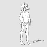  ambiguous_gender anthro borzoi canid canine canis clothing domestic_dog fur girly hair horn hunting_dog long_hair long_snout mammal sighthound slim snout solo sweater topwear turtleneck_sweater white_body white_fur 