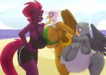  anthro beach big_breasts bikini breast_size_difference breast_squish breasts breasts_frottage clothing equid equine female female/female friendship_is_magic gabby_(mlp) gilda_(mlp) hasbro hi_res horn huge_breasts hyper hyper_breasts hyperstorm_h mammal marauder6272 my_little_pony my_little_pony:_the_movie_(2017) seaside squish swimwear tempest_shadow_(mlp) unicorn 