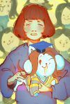  canid canine clothed clothing felid feline fhdfgjkghkmgkhk graduation_cap group hair human mammal one_eye_closed open_mouth protagonist_(undertale) smile tem temmie_(undertale) topwear undertale undertale_(series) video_games white_body wink 