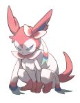  angry blue_eyes bright_pupils commentary_request full_body furrowed_brow highres korean_commentary no_humans pokemon pokemon_(creature) redlhzz sitting solo sylveon toes white_fur white_pupils 