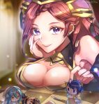  1girl alfonse_(fire_emblem) azura_(fire_emblem) bangs breasts closed_mouth earrings fafnir_(fire_emblem) fire_emblem fire_emblem_heroes highres jewelry large_breasts loki_(fire_emblem) long_hair looking_at_viewer purple_eyes purple_hair solo upper_body yoshio1107lin 