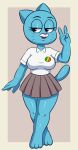  anthro blue_body blue_fur cartoon_network clothed clothing curvy_figure felid feline felis female fur hi_res huitu_c mammal mature_female nicole_watterson the_amazing_world_of_gumball thick_thighs voluptuous wide_hips 