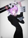  1other absurdres androgynous crona_(soul_eater) highres holding holding_sword holding_weapon pink_hair ragnarok_(demon_sword) soul_eater sword teeth user_mfuv2574 weapon 