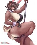  anthro big_breasts big_butt breasts brown_body brown_fur brown_hair butt cervid dancing female fur girlsay hair hi_res mammal pole pole_dancing simple_background solo stripper_pole white_background 
